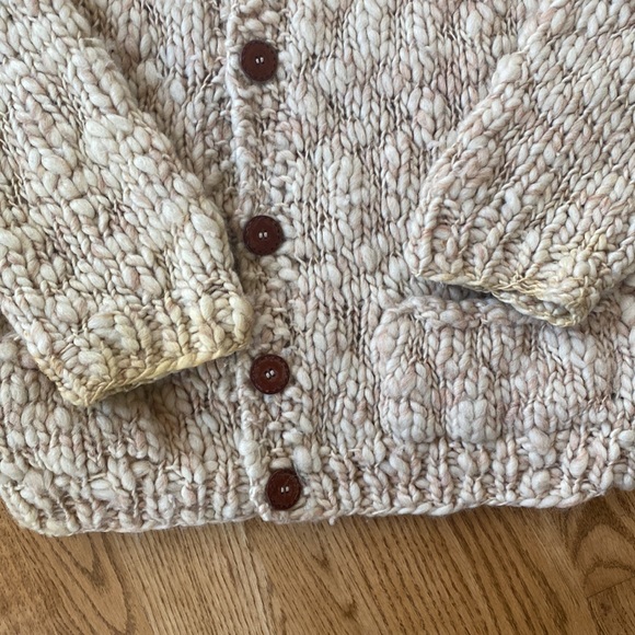 Vintage Danspin Handmade wool sweater made in Denmark neutral boxy cardigan - Picture 12 of 13